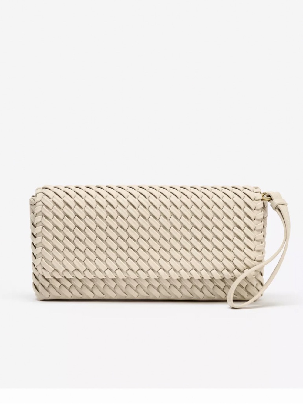 Zara Woven Flap Crossbody Bag in Light Beige